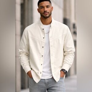 Sean John Men's Off-White Shirt Jacket